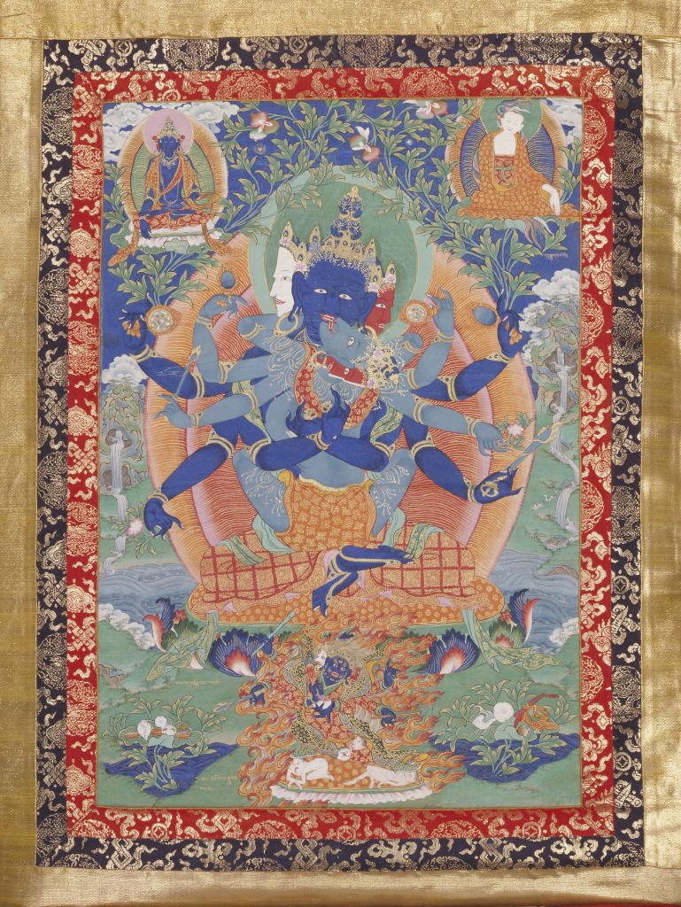 图片[1]-Secret Buddha – dense Vajra holding Thangka-China Archive